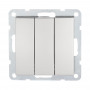 Выключатель трехклавишный (3-кл, схема 1+1+1) 16 A, 250 B (серебристый металлик) LK60 в каталоге электрики 220.ru, артикул 862103-1