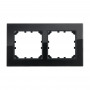 Рамка 2-постовая (двойная) из натурального темного стекла LK60 для розеток и выключателей, 163х92х10 мм в каталоге электрики 220.ru, артикул 864210-1