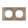 Рамка 2-постовая (двойная) квадрат, цвет бронза, Vintage-Quadro, 153х82х10 мм в каталоге электрики 220.ru, артикул 884227-1