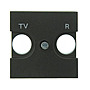Накладка для TV-R розетки, 2-модульная, ABB Zenit, цвет антрацит в каталоге электрики 220.ru, артикул AB-N2250.8AN