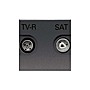 Розетка TV-R-SAT оконечная с накладкой, ABB Zenit, цвет антрацит в каталоге электрики 220.ru, артикул AB-N2251.7AN