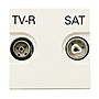 Розетка TV-R-SAT проходная с накладкой, ABB Zenit, цвет серебристый в каталоге электрики 220.ru, артикул AB-N2251.8PL