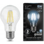 Gauss Лампа Filament А60 8W 780lm 4100К Е27 LED в каталоге электрики 220.ru, артикул GSS-102802208