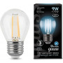 Gauss Лампа Filament Шар 9W 710lm 4100К Е27 LED в каталоге электрики 220.ru, артикул GSS-105802209