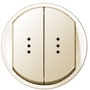 Клавиша двойная с 2-ной точечной индикацией, сл. кость, выключателя (переключателя, кнопки) двухклавишного, Legrand Celiane в каталоге электрики 220.ru, артикул LN-066211