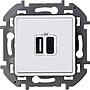 Зарядное устройство с двумя USB-разьемами A-C 240В/5В 3000мА, цвет — белый, Legrand Inspiria в каталоге электрики 220.ru, артикул LN-673760