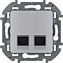 Двойная розетка RJ 45 - категория 6 - UTP, цвет — алюминий, Legrand Inspiria в каталоге электрики 220.ru, артикул LN-673842