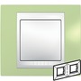 Рамка горизонтальная, двойная хамелеон зеленое яблоко/ белый, Unica Хамелеон в каталоге электрики 220.ru, артикул SCMGU6.004.863