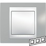 Рамка горизонтальная, тройная хамелеон серый/ бежевый, Unica Хамелеон в каталоге электрики 220.ru, артикул SCMGU6.006.565