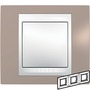 Рамка горизонтальная, тройная хамелеон коричневый/ белый, Unica Хамелеон в каталоге электрики 220.ru, артикул SCMGU6.006.874