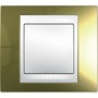 Рамка одинарная золото беж вставка, Unica Хамелеон в каталоге электрики 220.ru, артикул SCMGU66.002.504