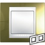 Рамка двойная золото беж вставка, Unica Хамелеон в каталоге электрики 220.ru, артикул SCMGU66.004.504