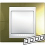 Рамка 4-ная золото беж вставка, Unica Хамелеон в каталоге электрики 220.ru, артикул SCMGU66.008.504