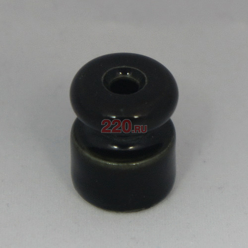 Керамические изоляторы для проводки (для наружной проводки на изоляторах — роликах), чёрные